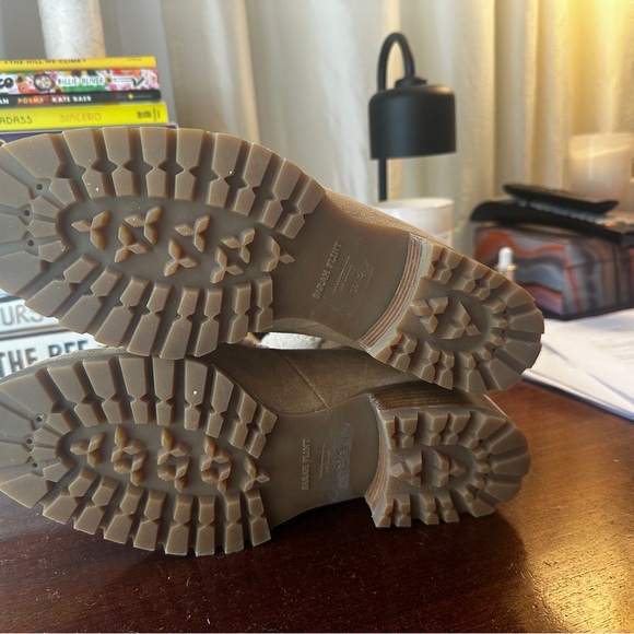 Sarah Flint Tan Suede Ankle Boots with Shearling - Picture 6 of 6